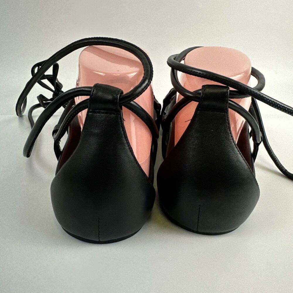 MICHAEL Michael Kors Vero Lace Up Gladiator Sandal Flat Black Leather Womens 9 - Picture 6 of 14